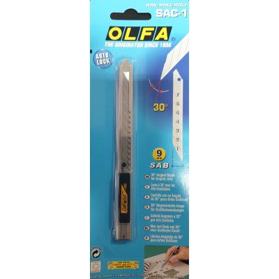 Olfa SAC-1 Gümüş Metal Bıçak 30º Sivri Açılı t503